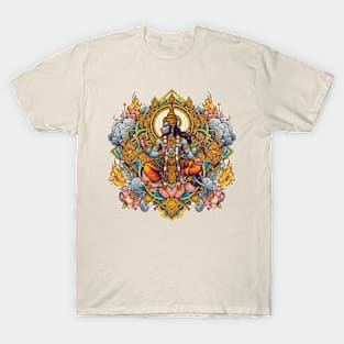 Wrathful Defender: Hanuman Yantra Tattoo T-Shirt